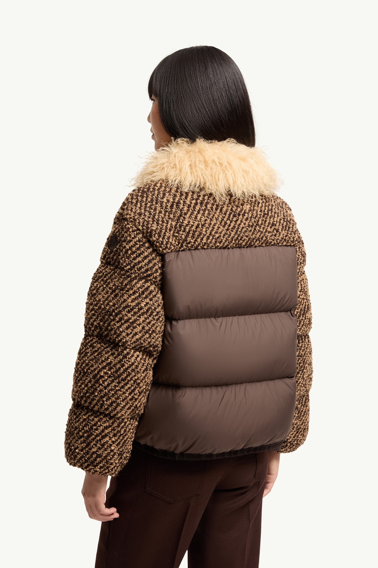 Piumino corto bouclé Dynamique Donna Marrone Moncler 4