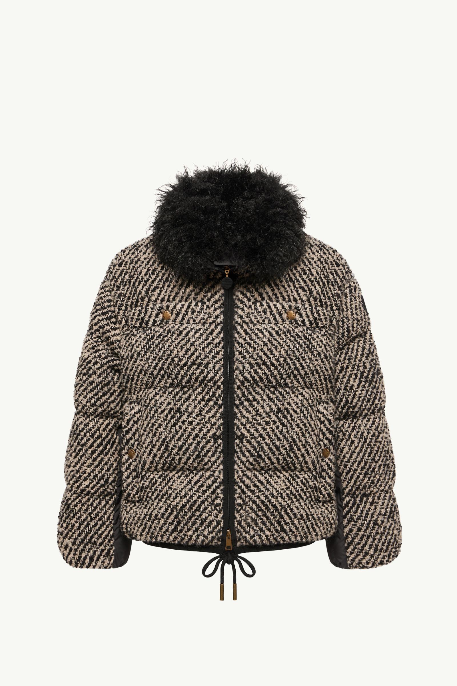 Dark Gray Dynamique Bouclé Short Down Jacket - Short Down Jackets
