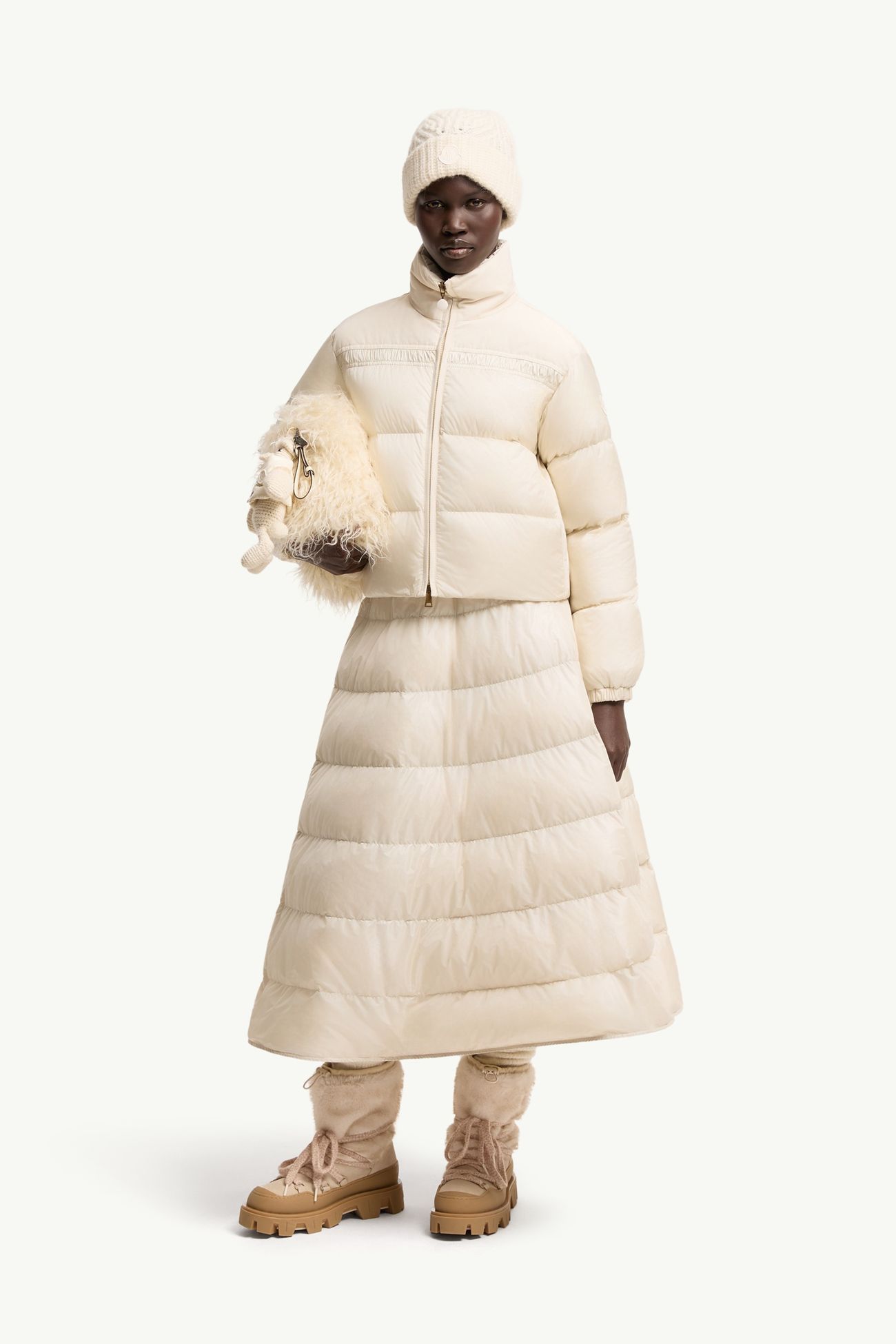 Meditation Short Down Jacket Women Light Beige Moncler 0