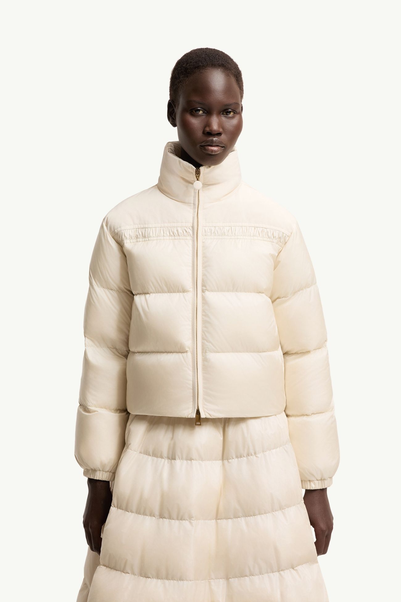 Meditation Short Down Jacket Women Light Beige Moncler 3