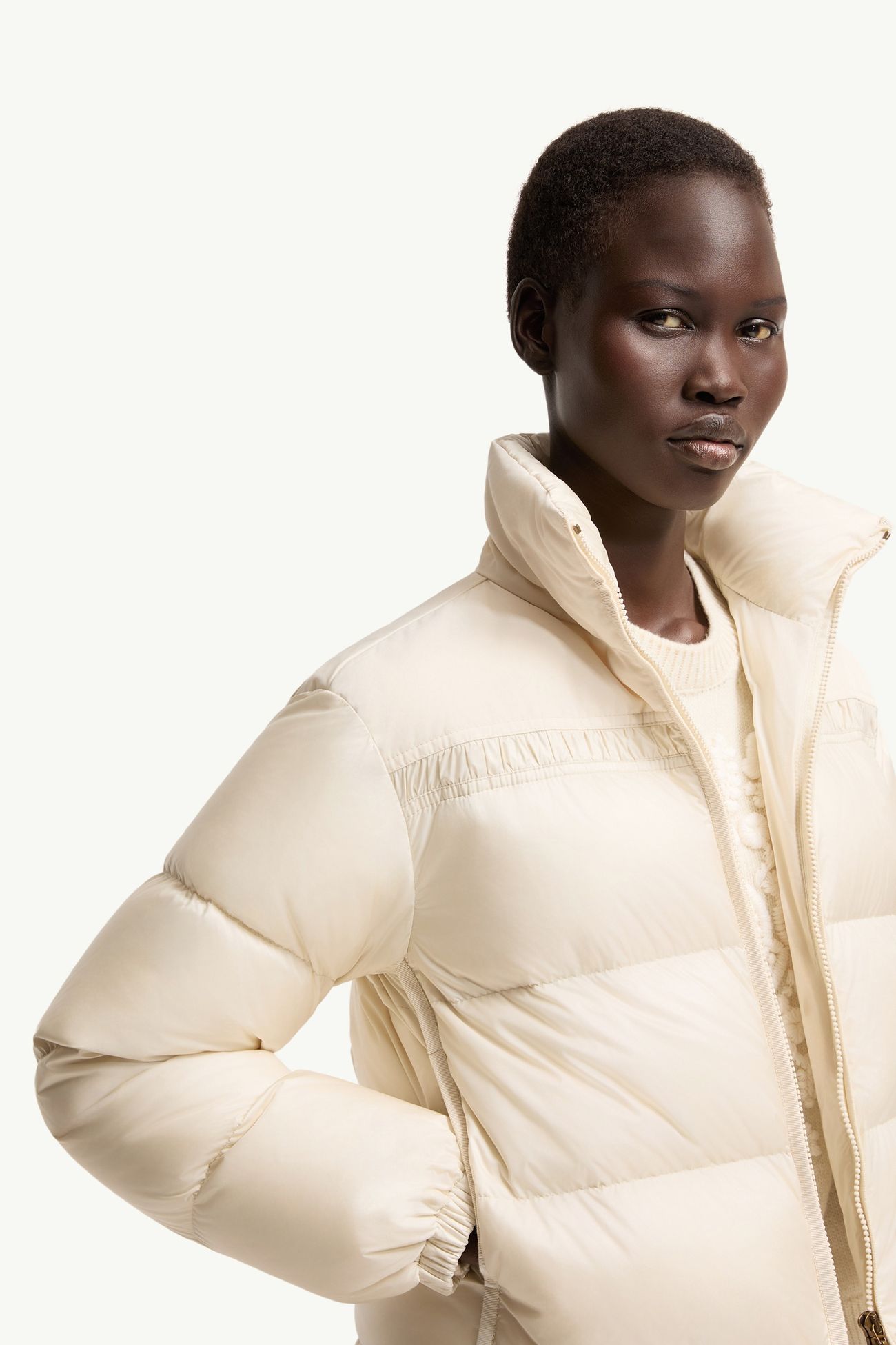 Meditation女士短款羽绒夹克外套 女士 浅米色 Moncler 5