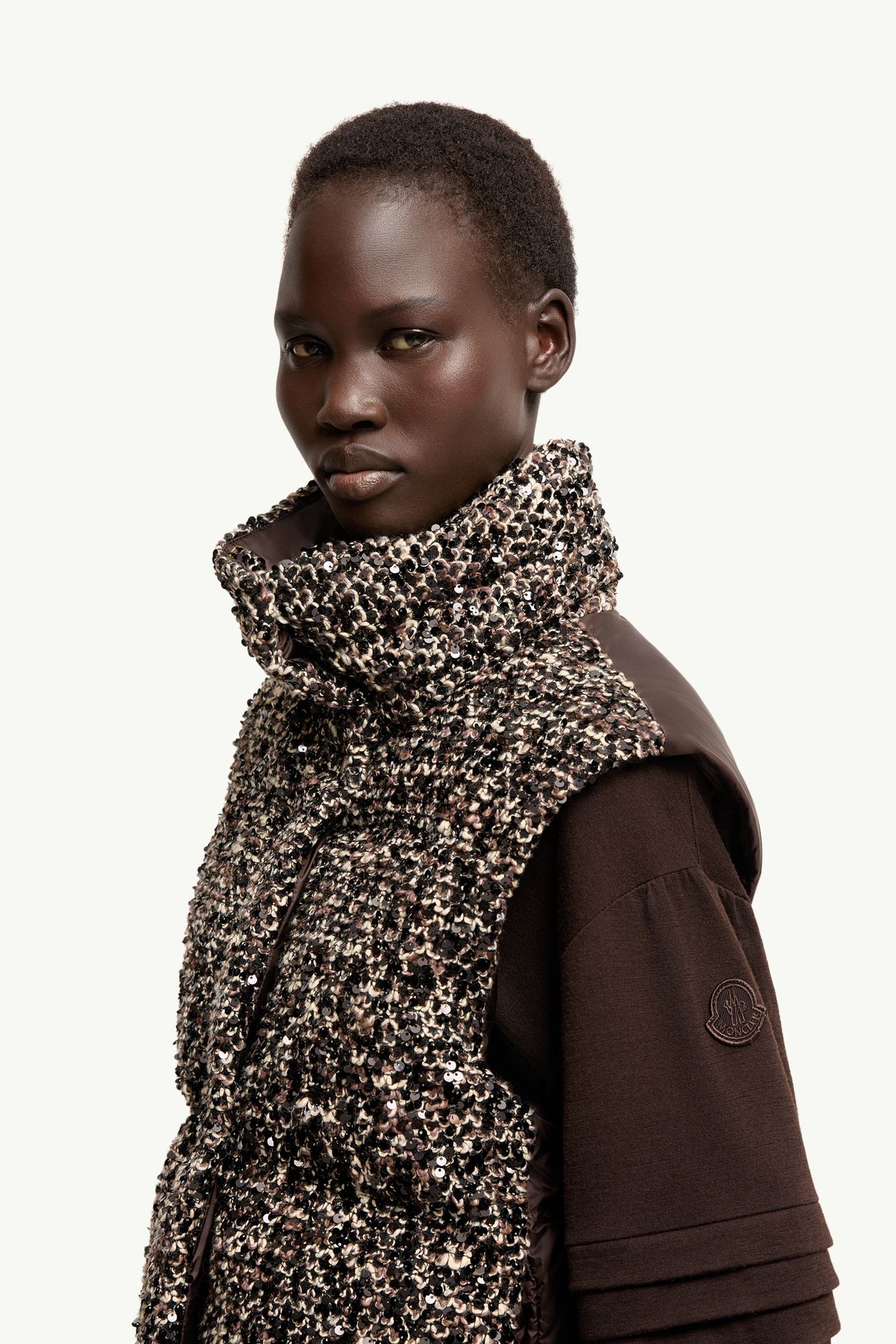 Poetique二合一短身亮片羽絨外套 女士 啡色 Moncler 1