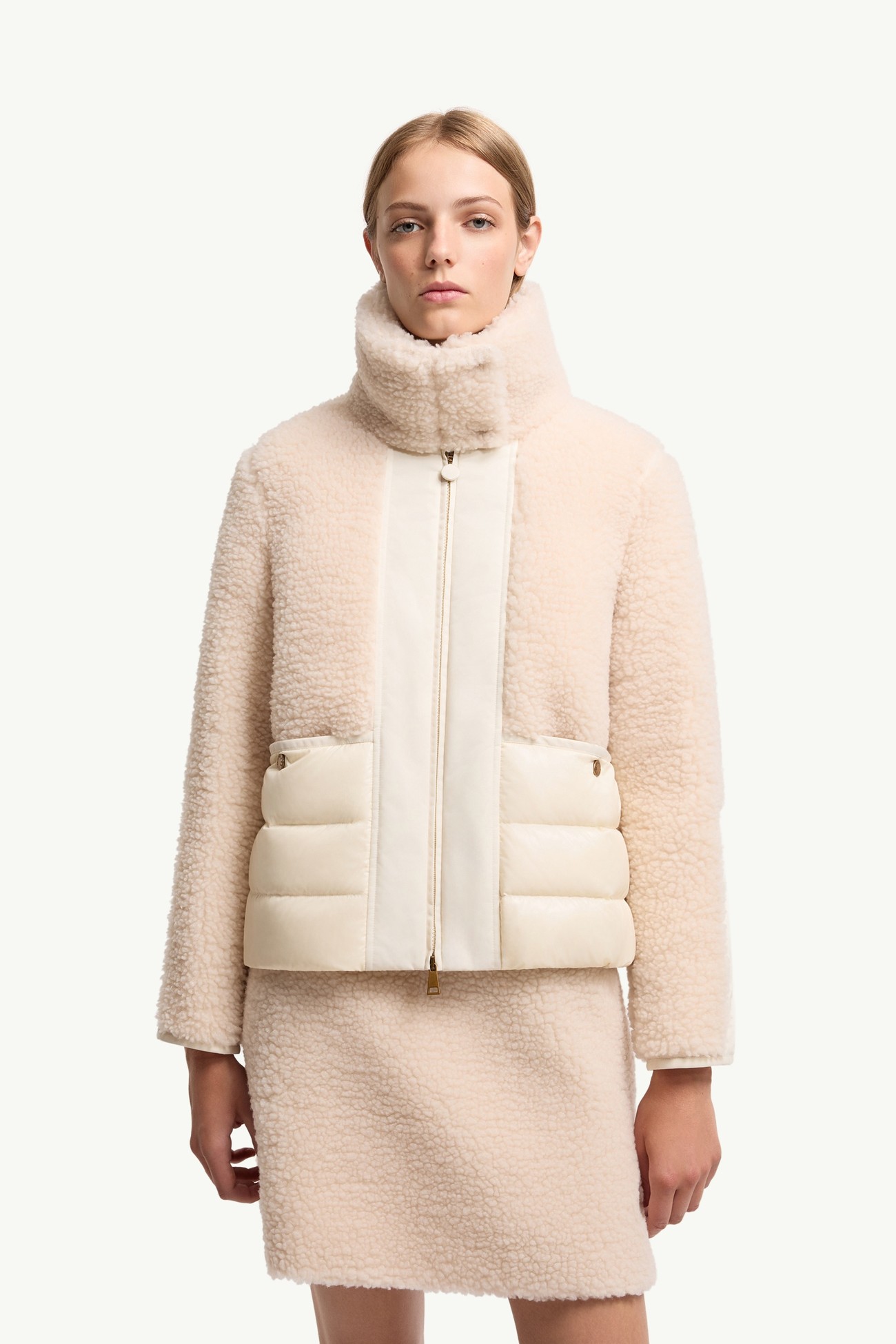 Glorieux連帽泰迪布短身羽絨外套 女士 象牙白色 Moncler 3