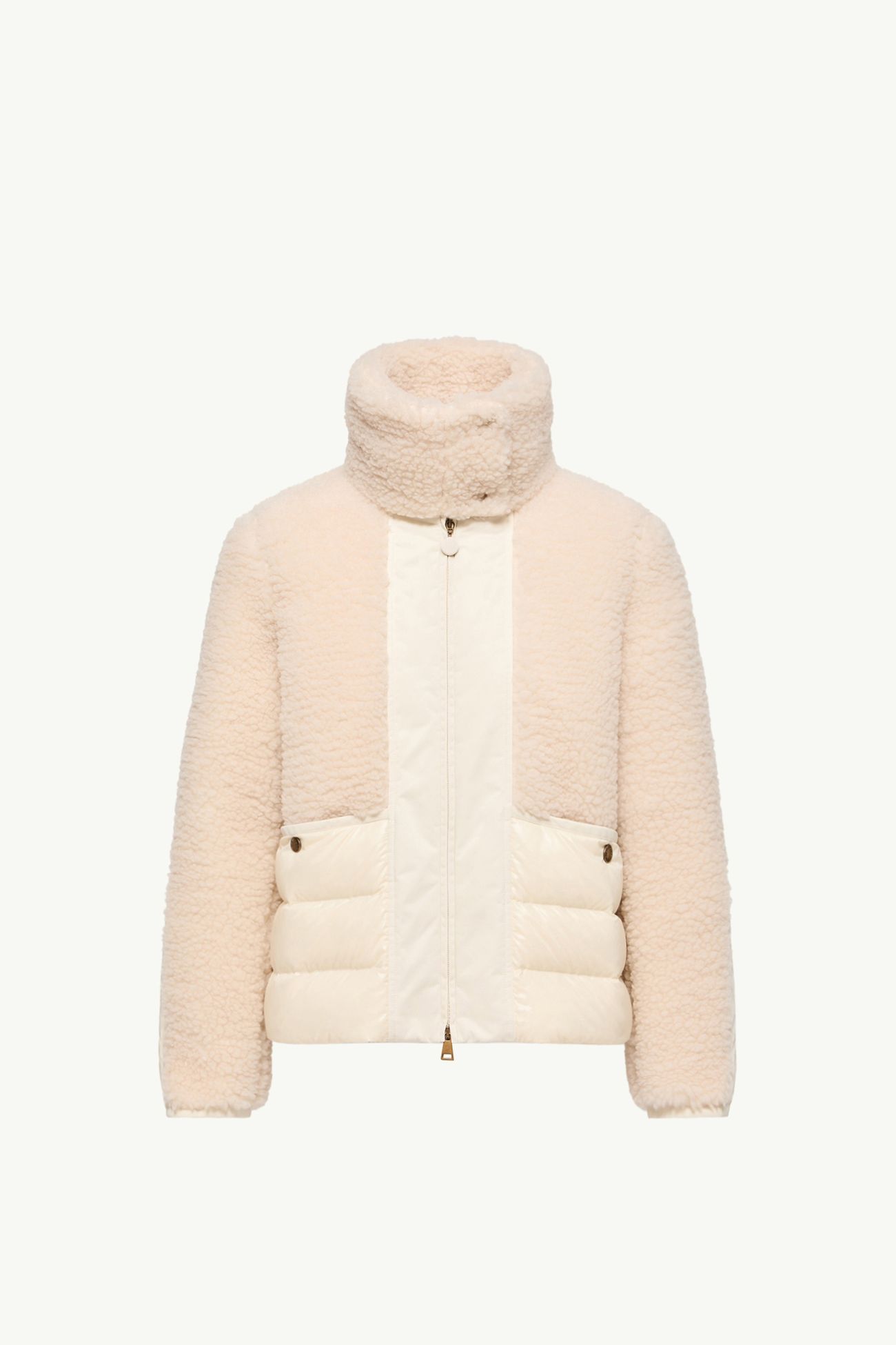 Doudoune courte à capuche en teddy Glorieux Femmes Blanc Ivoire Moncler 2