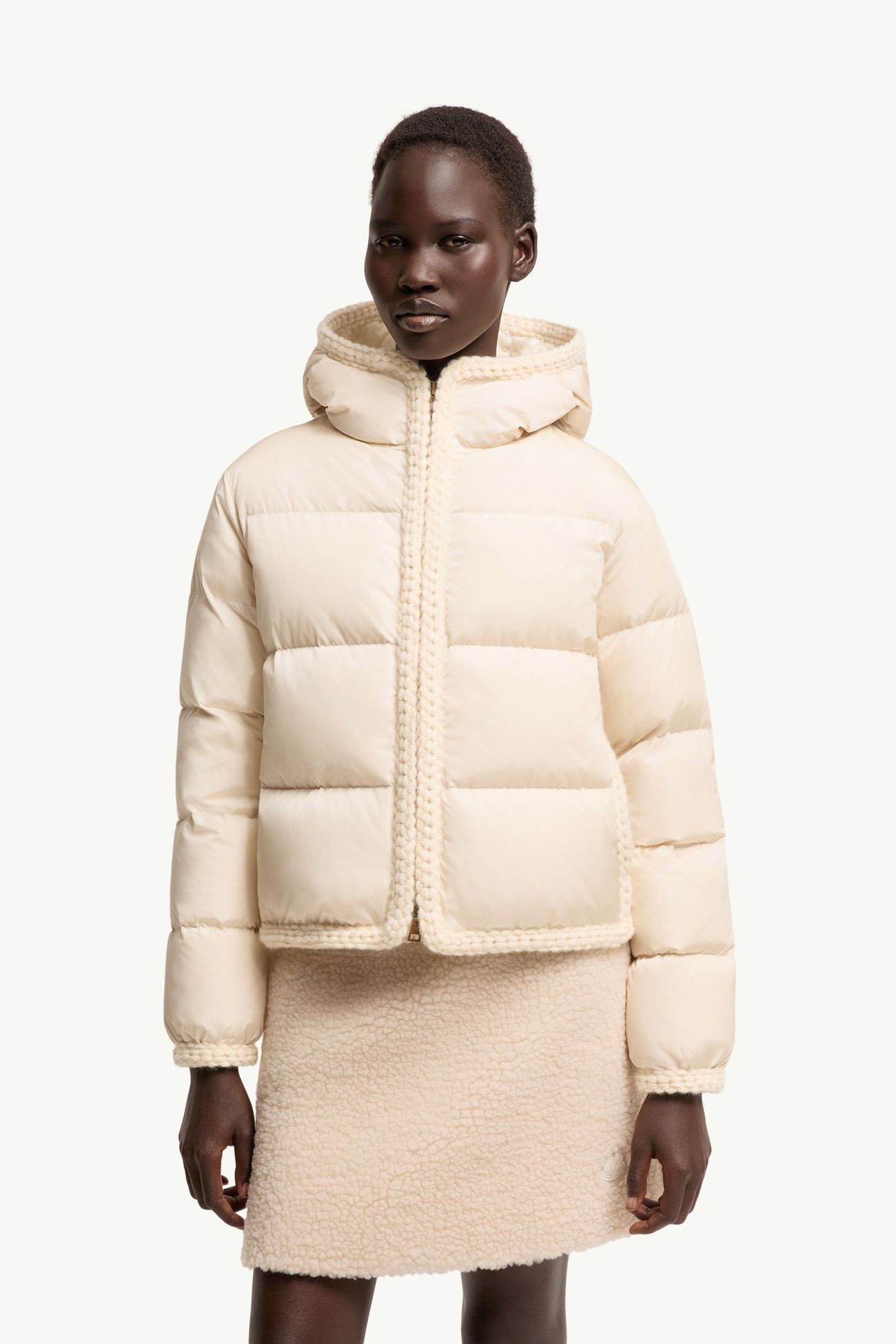 Evocateur連帽短身羽絨外套 女士 淺米色 Moncler 3