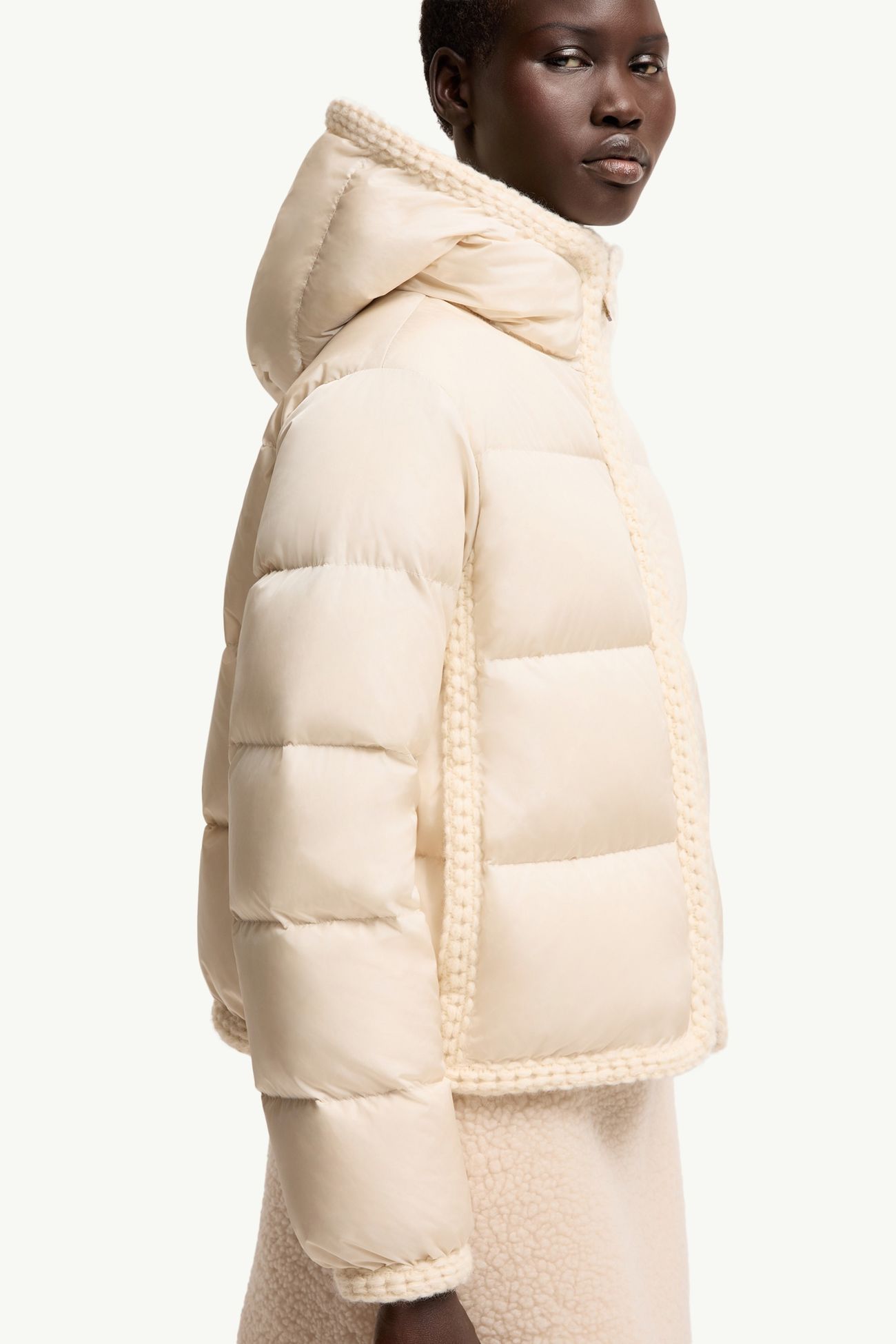 Evocateur Hooded Short Down Jacket Women Light Beige Moncler 5