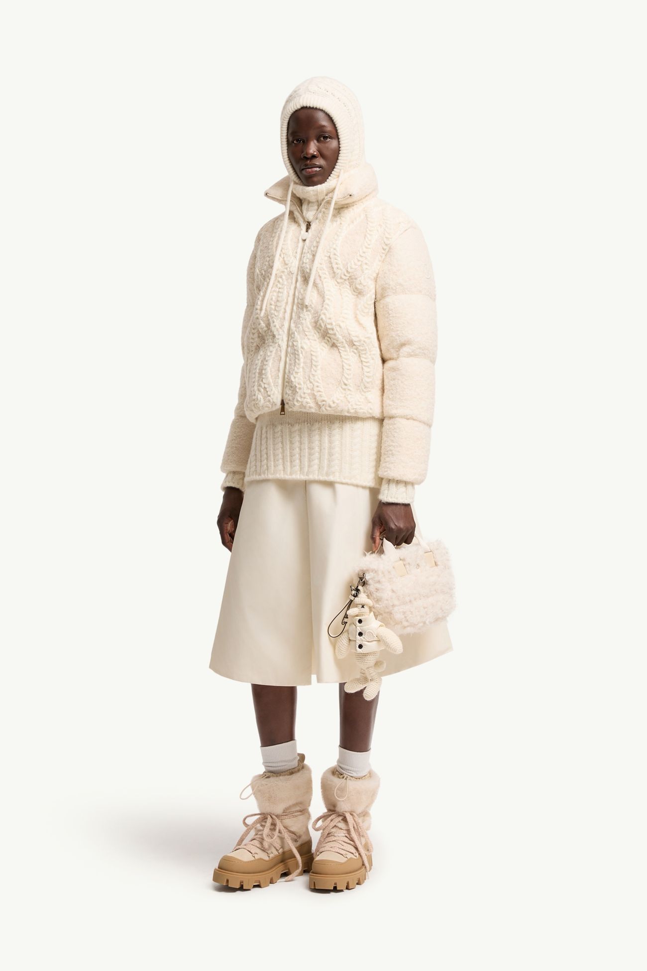 Piumino bouclé Nitidule Donna Bianco Avorio Moncler 0