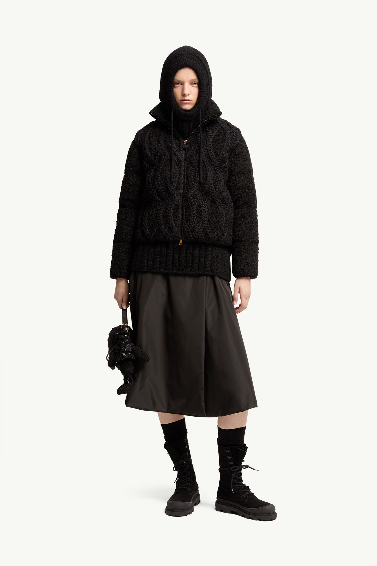 Nitidule Bouclé Down Jacket Women Black Moncler 0