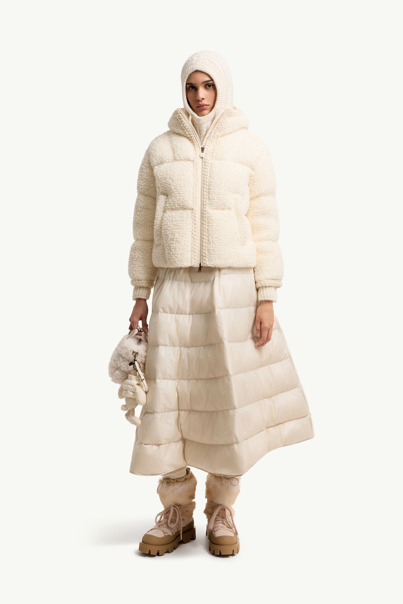 Cristallin ショートダウンジャケット レディース ホワイトアイボリー Moncler 0