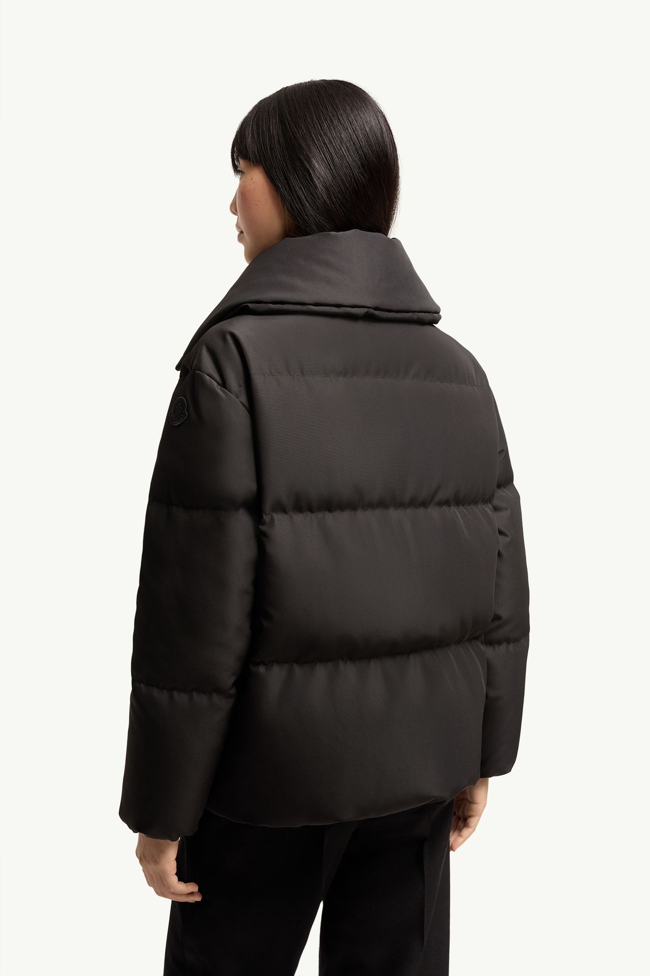 Manchot珠飾飾邊中長羽絨外套 女士 黑色 Moncler 4