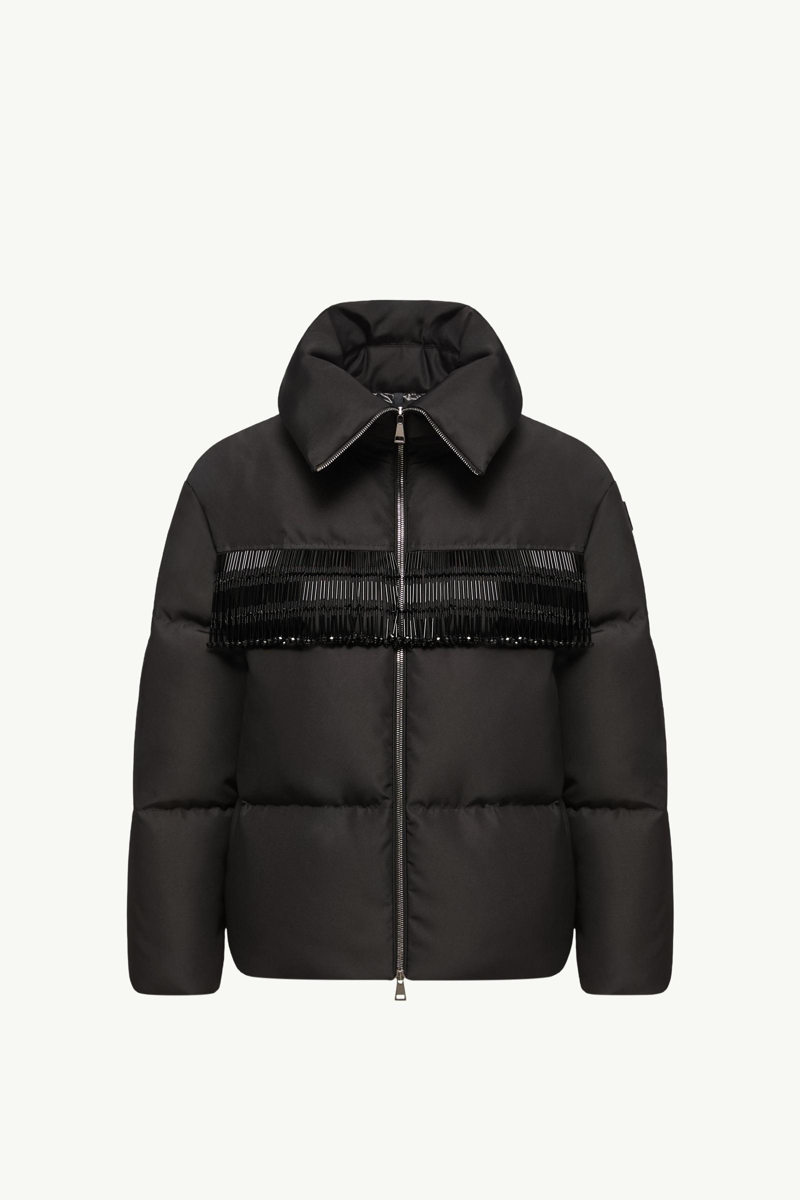 Manchot Beaded-Trim Mid-Length Down Jacket Women Black Moncler, 1 of 0