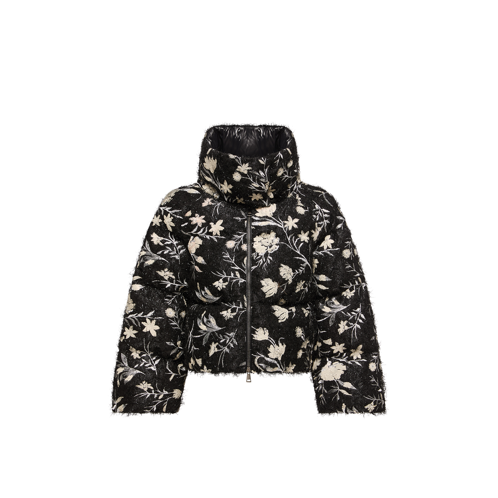 Moncler Women's Black Floral Sequined Down Jacket UK Size 8 - Mytheresa - Image 2