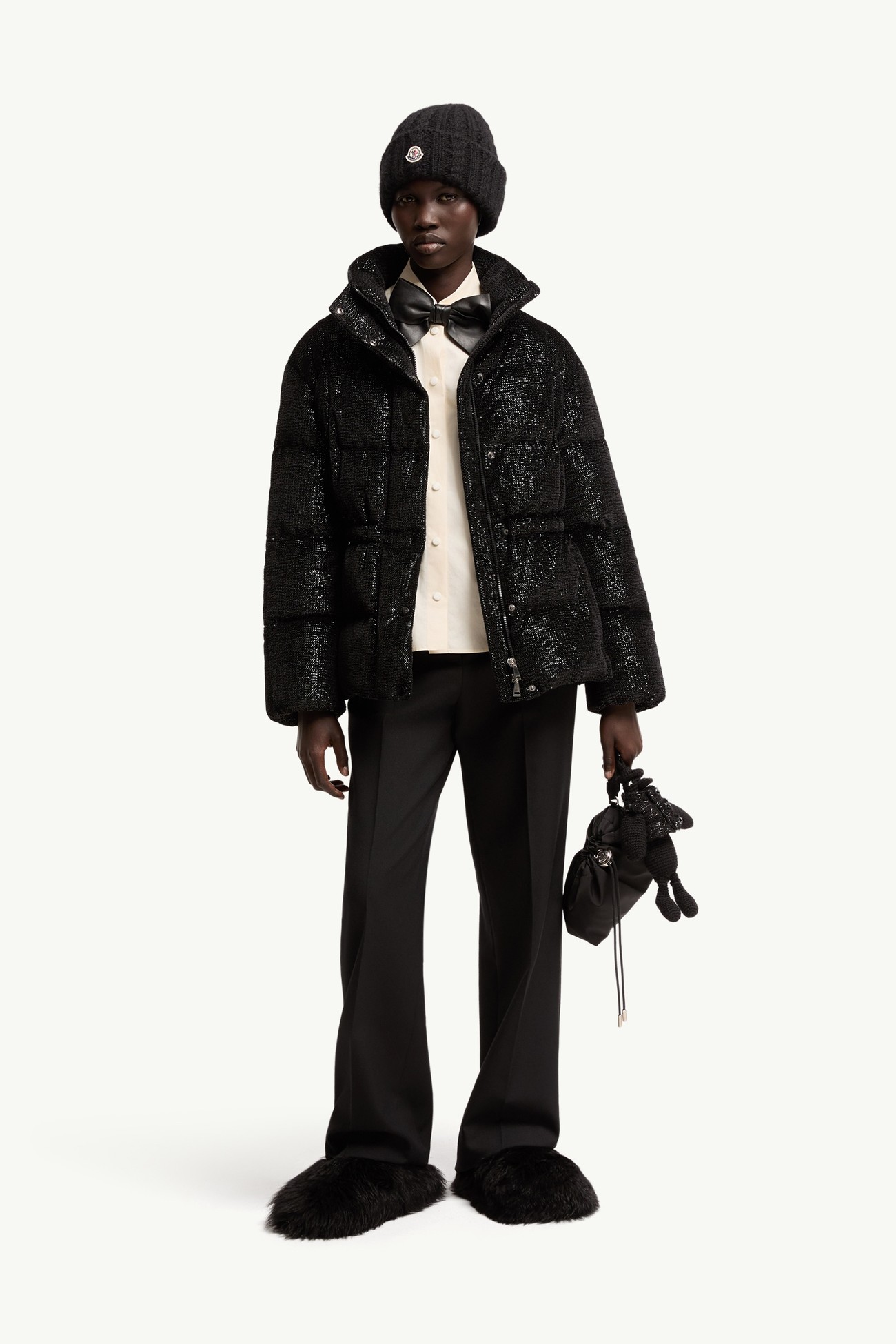 Piumino corto Mouettes Donna Nero Moncler 0