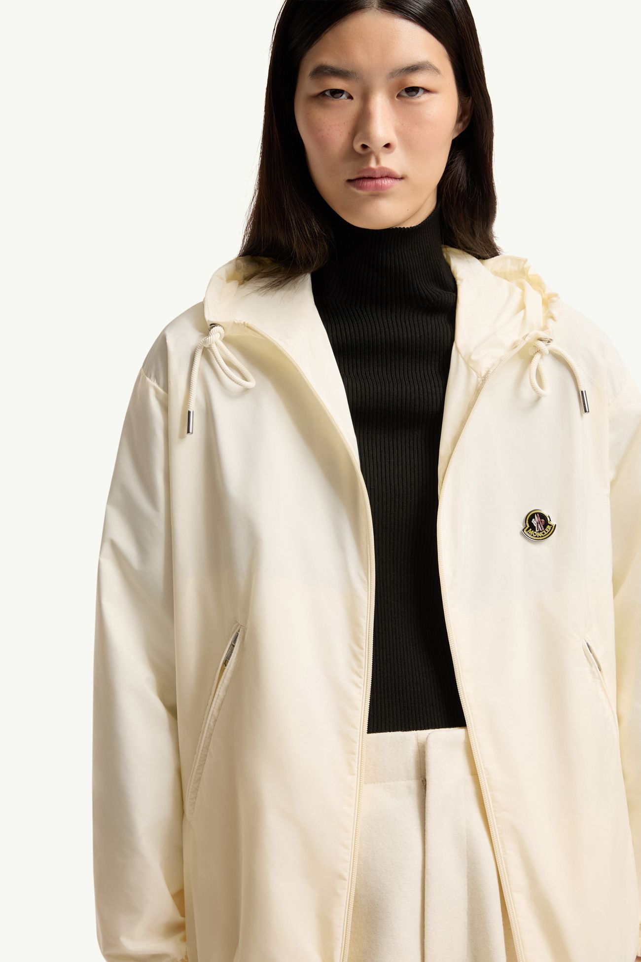 Hooded Windbreaker Women White Moncler 5