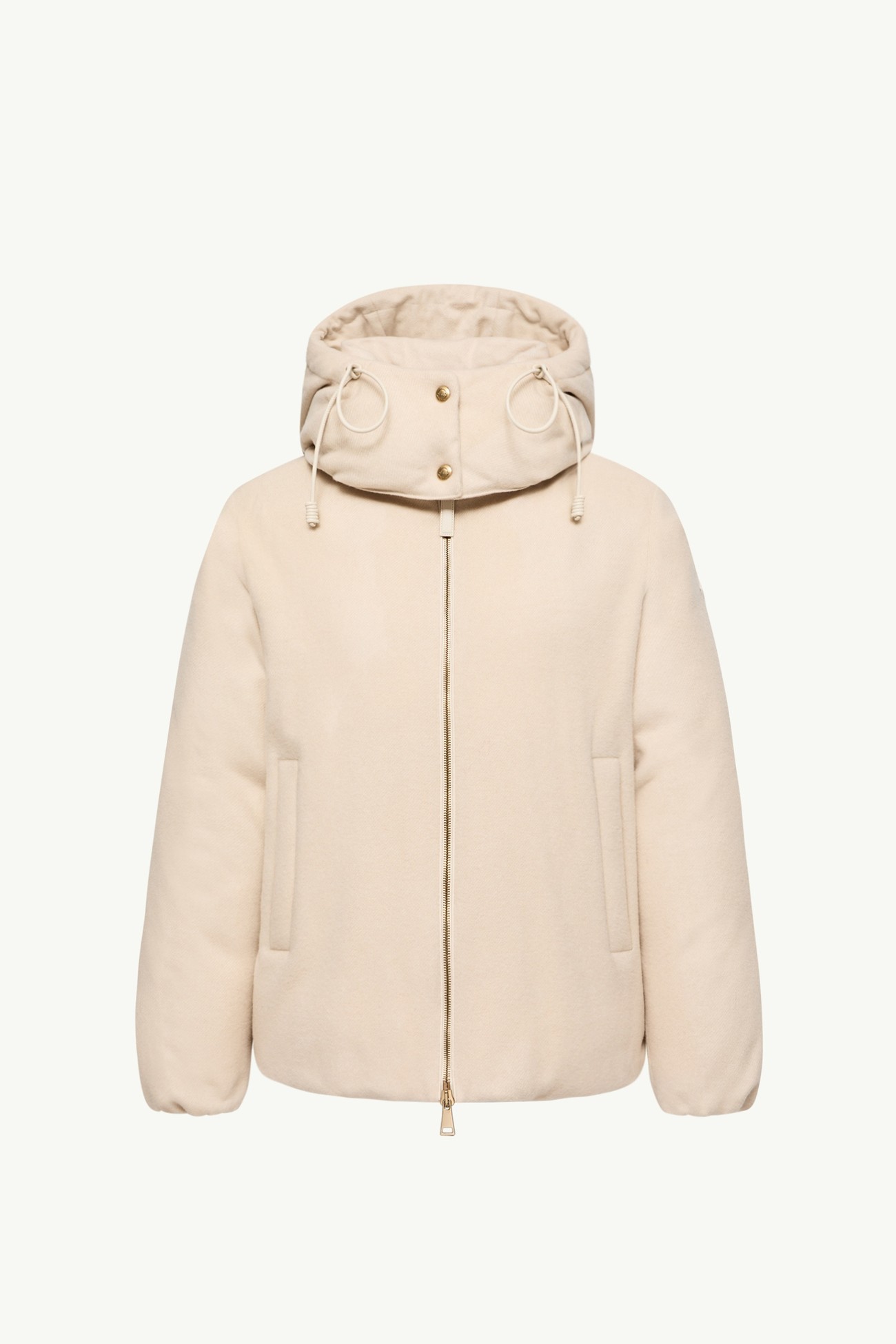 Piumino corto Vivante in lana e cashmere con cappuccio Donna Beige Chiaro Moncler 2