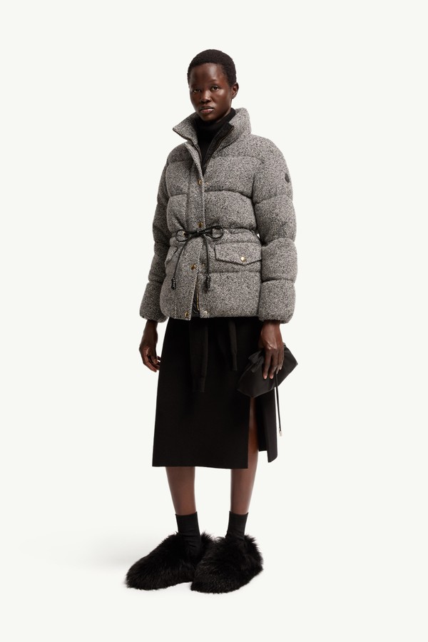 Piumino corto Diaphanes con cappuccio Donna Grigio Moncler 0
