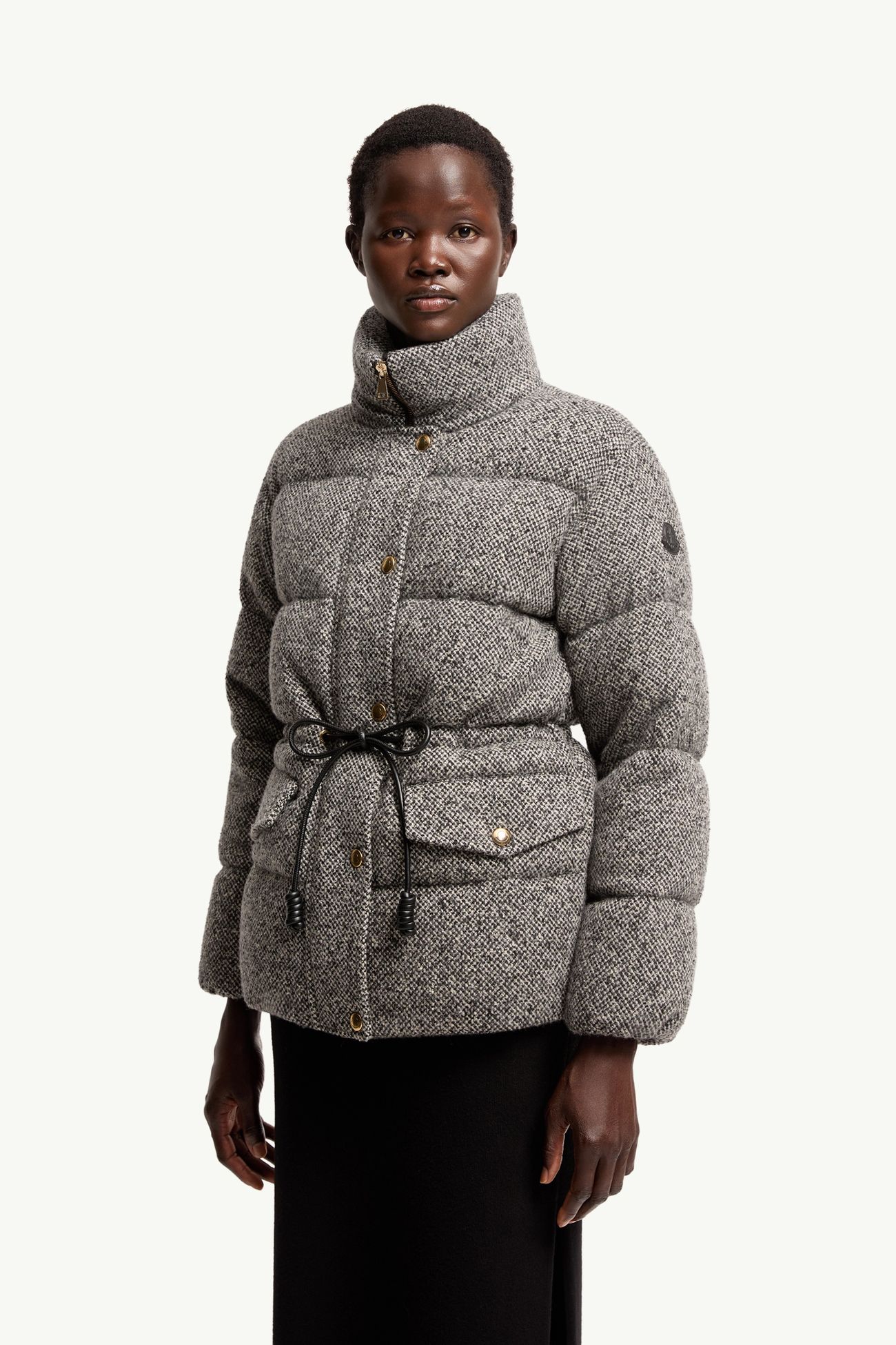 Diaphanes kurze Daunenjacke mit Kapuze Damen Grau Moncler 3