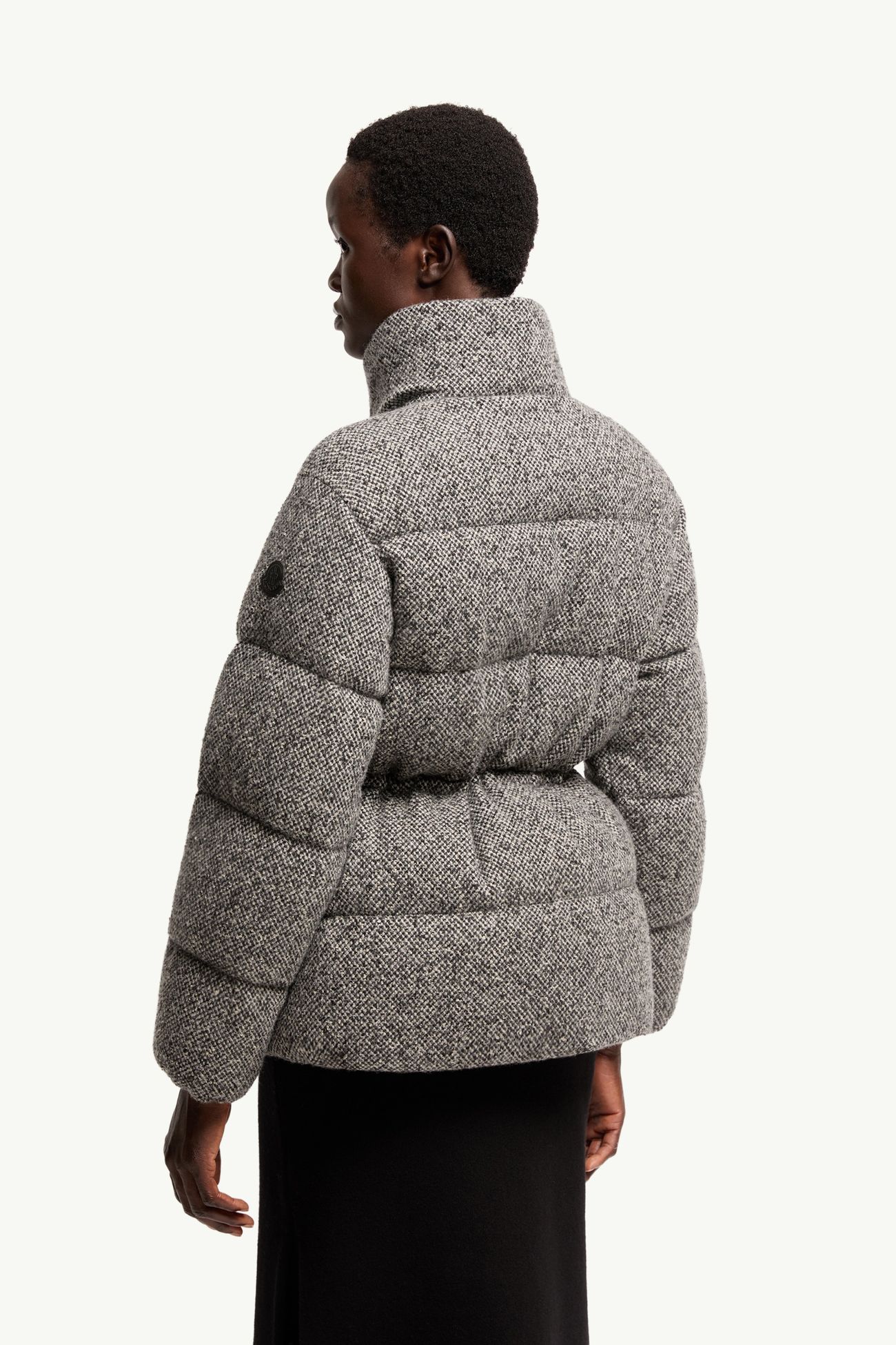 Diaphanes kurze Daunenjacke mit Kapuze Damen Grau Moncler 4