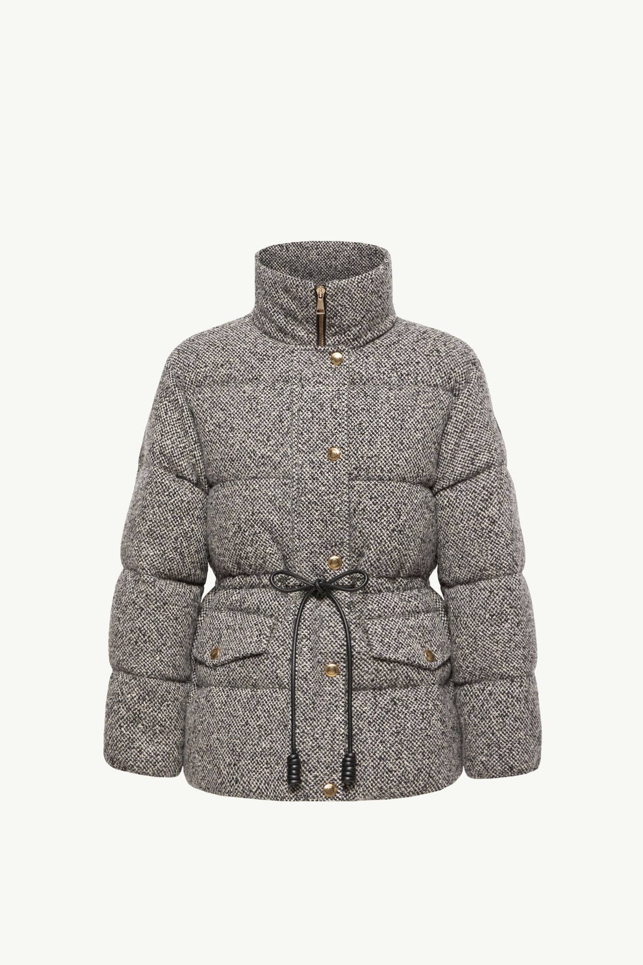Diaphanes kurze Daunenjacke mit Kapuze Damen Grau Moncler 2