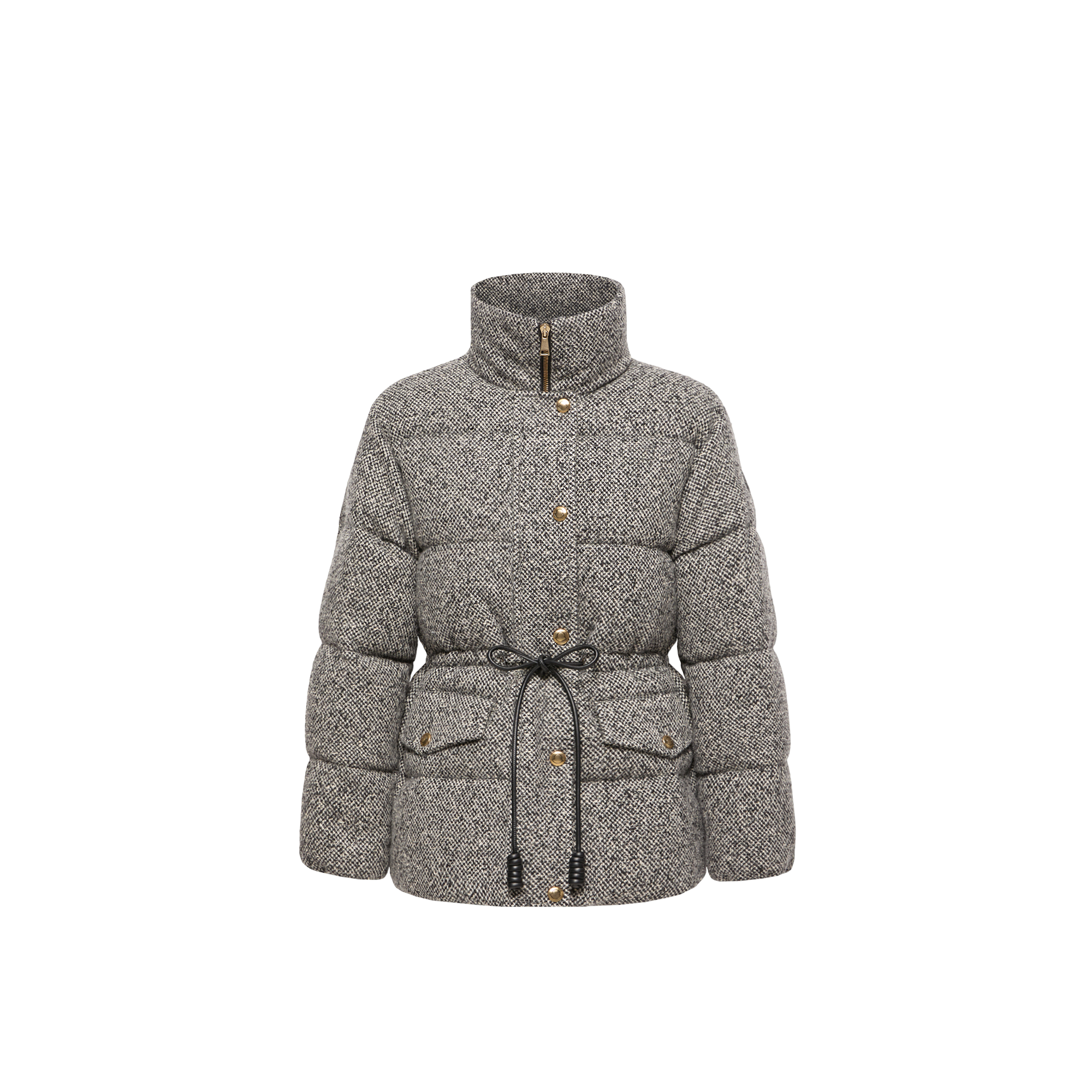 Moncler Women's Grey Wool-Blend Tweed Down Jacket UK Size 6 - Mytheresa - Image 2
