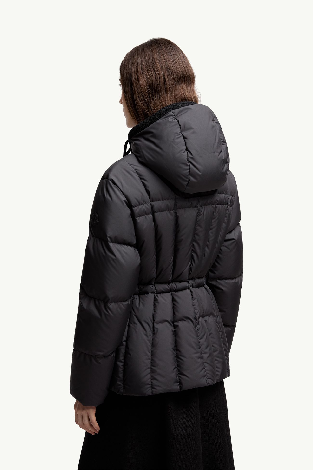 Estom垂直絎縫連帽短身羽絨外套 女士 黑色 Moncler 4