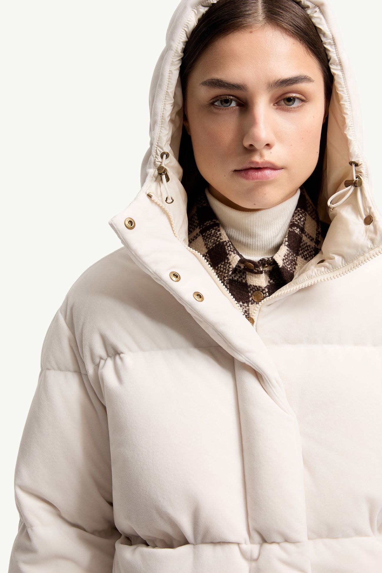 Enigme連帽繩絨短身羽絨外套 女士 白色 Moncler 6