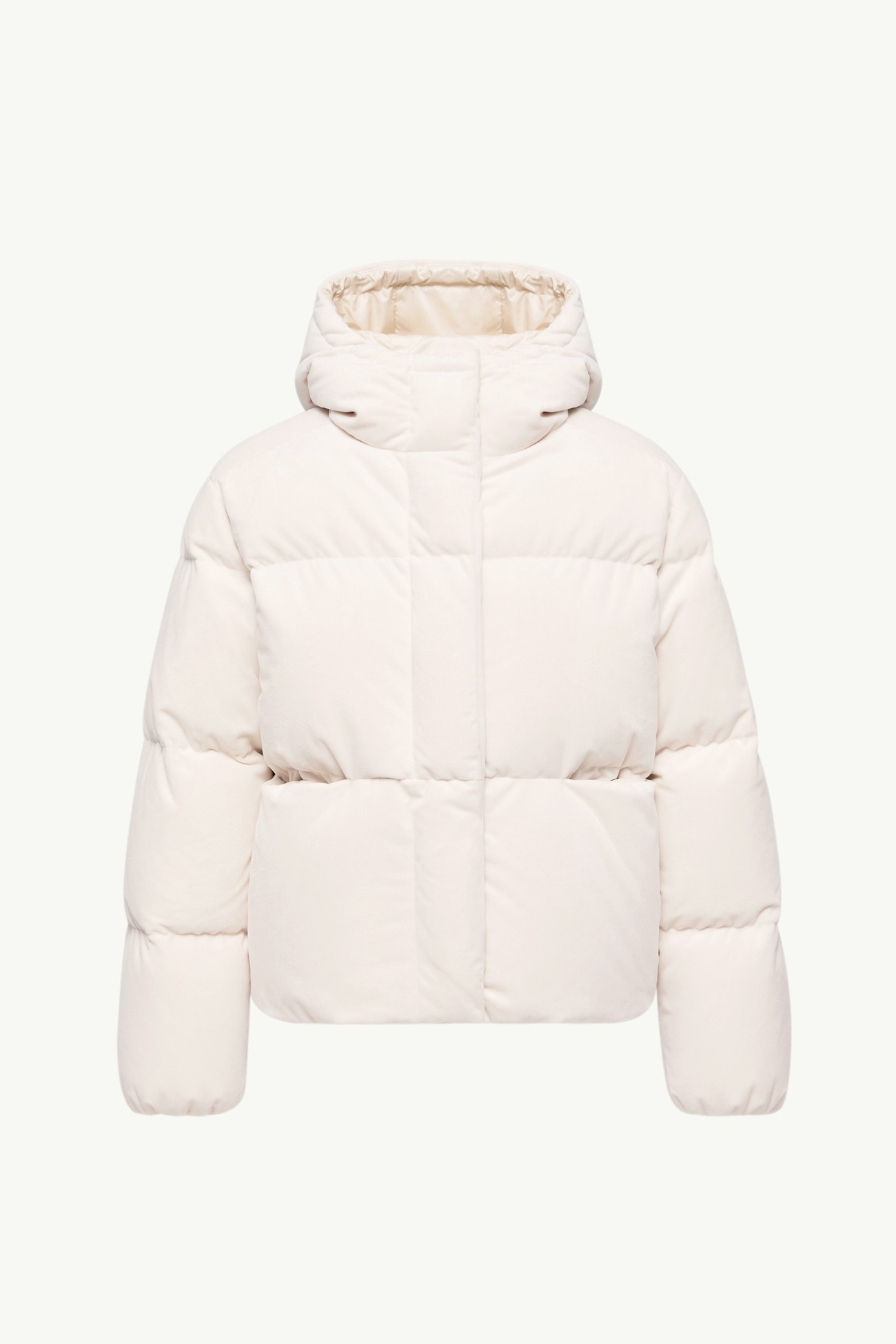 Piumino corto Enigme in ciniglia con cappuccio Donna Bianco Moncler 2