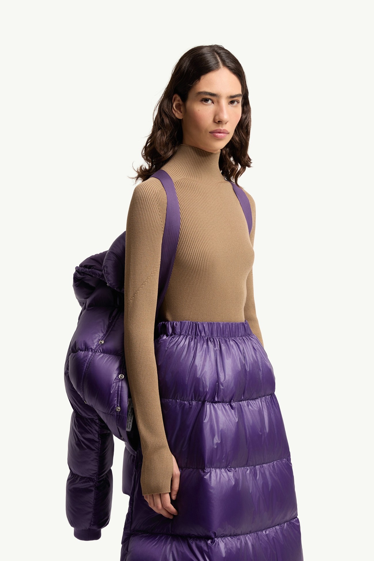 Karakorum Hooded Short Down Jacket Women Purple Moncler 6