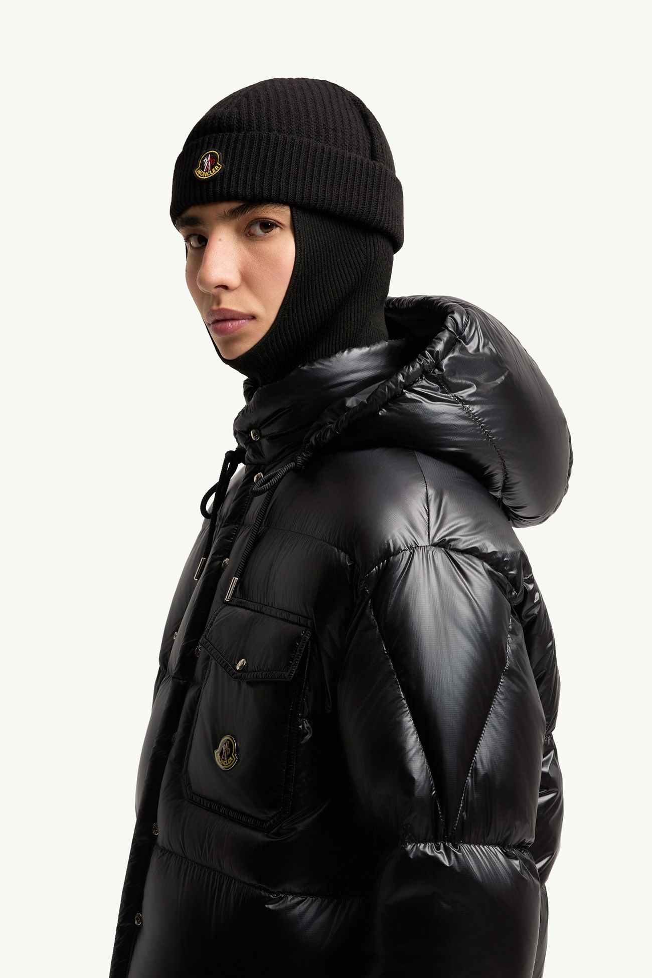 Karakorum kurze Daunenjacke mit Kapuze Damen Schwarz Moncler 1