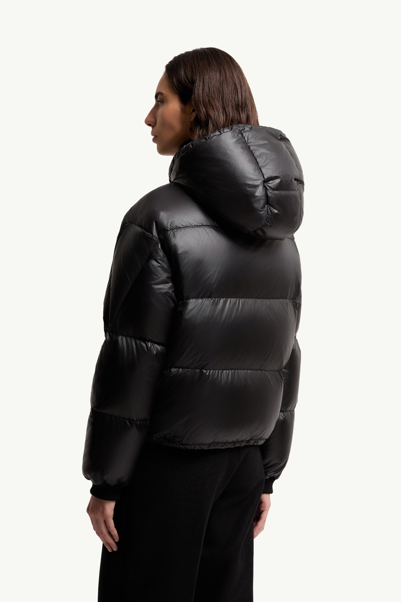 Karakorum Hooded Short Down Jacket Women Black Moncler 4