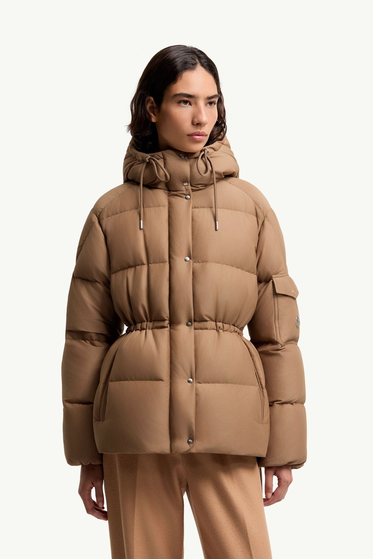 Himalaya 후드 쇼트 다운 재킷 여성 라이트 브라운 Moncler 3