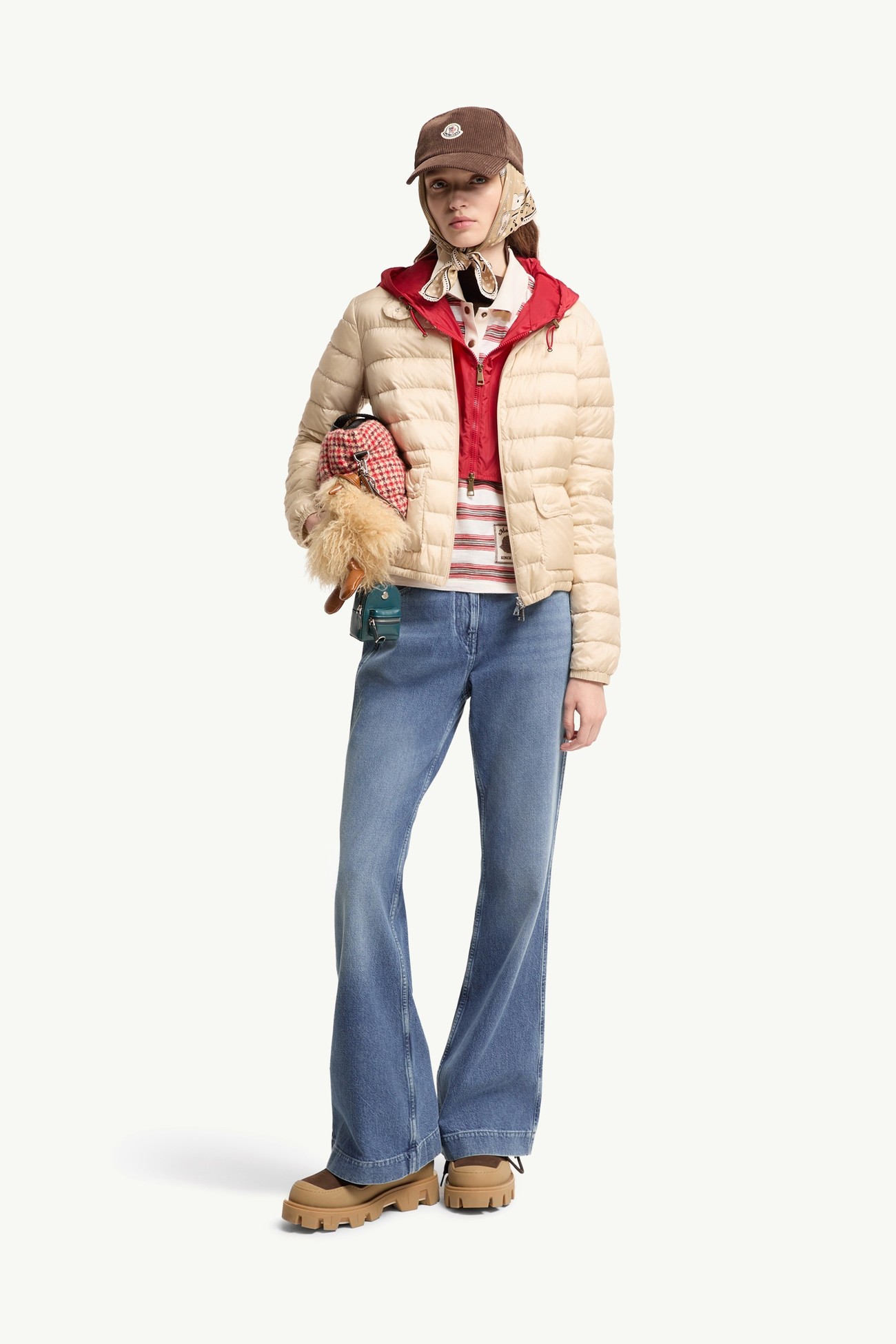 Lans Packable Short Down Jacket Women Light Beige Moncler 0