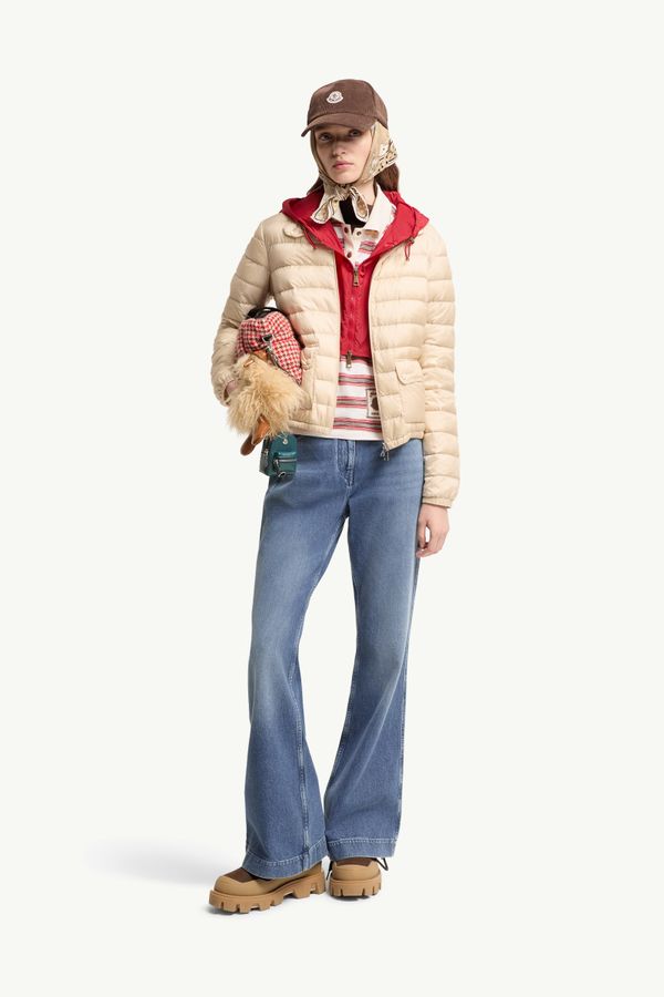 Lans可收納式短身羽絨外套 女士 淺米色 Moncler 0