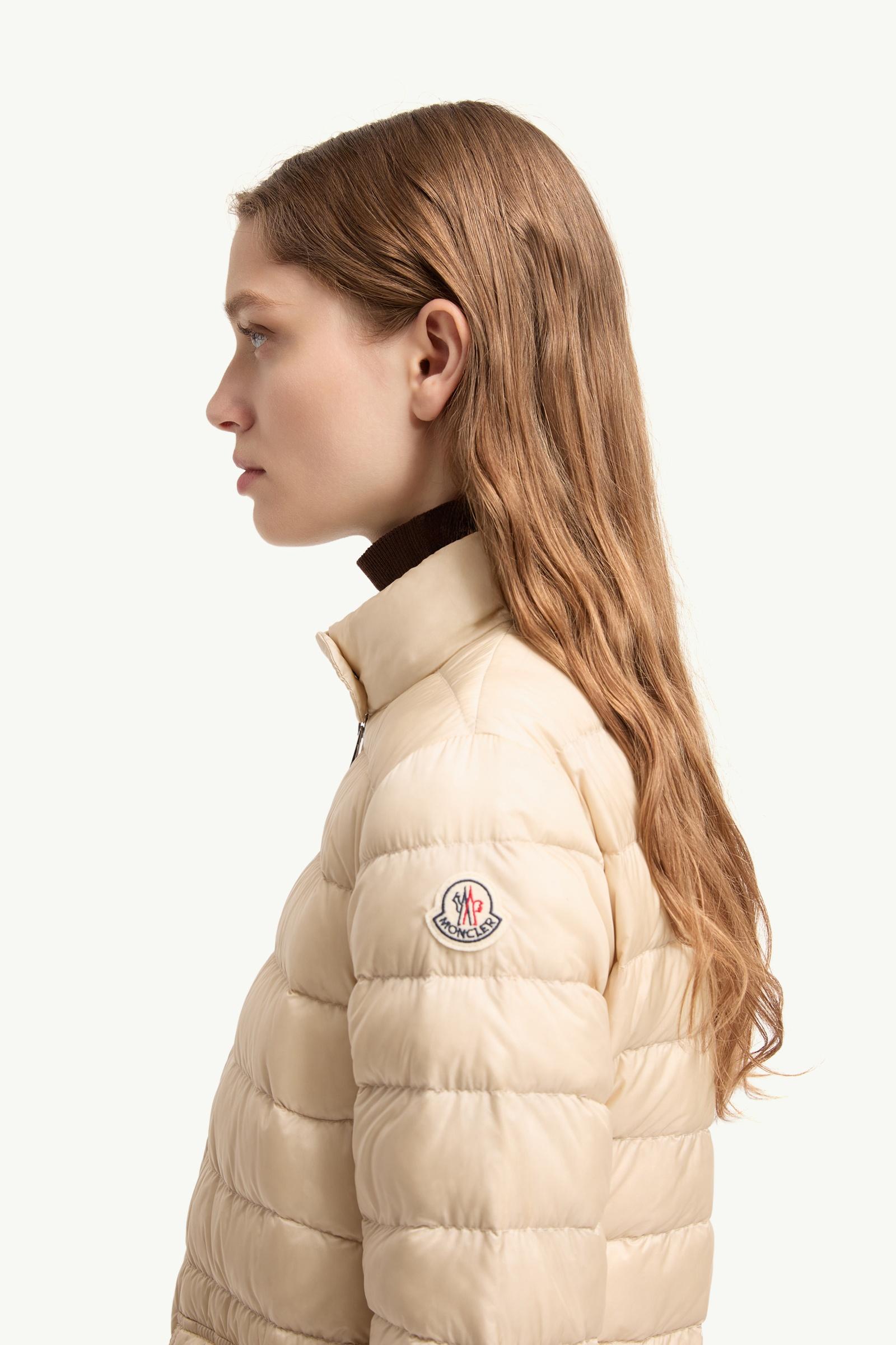 Light Beige Lans Packable Short Down Jacket - Lightweight Down