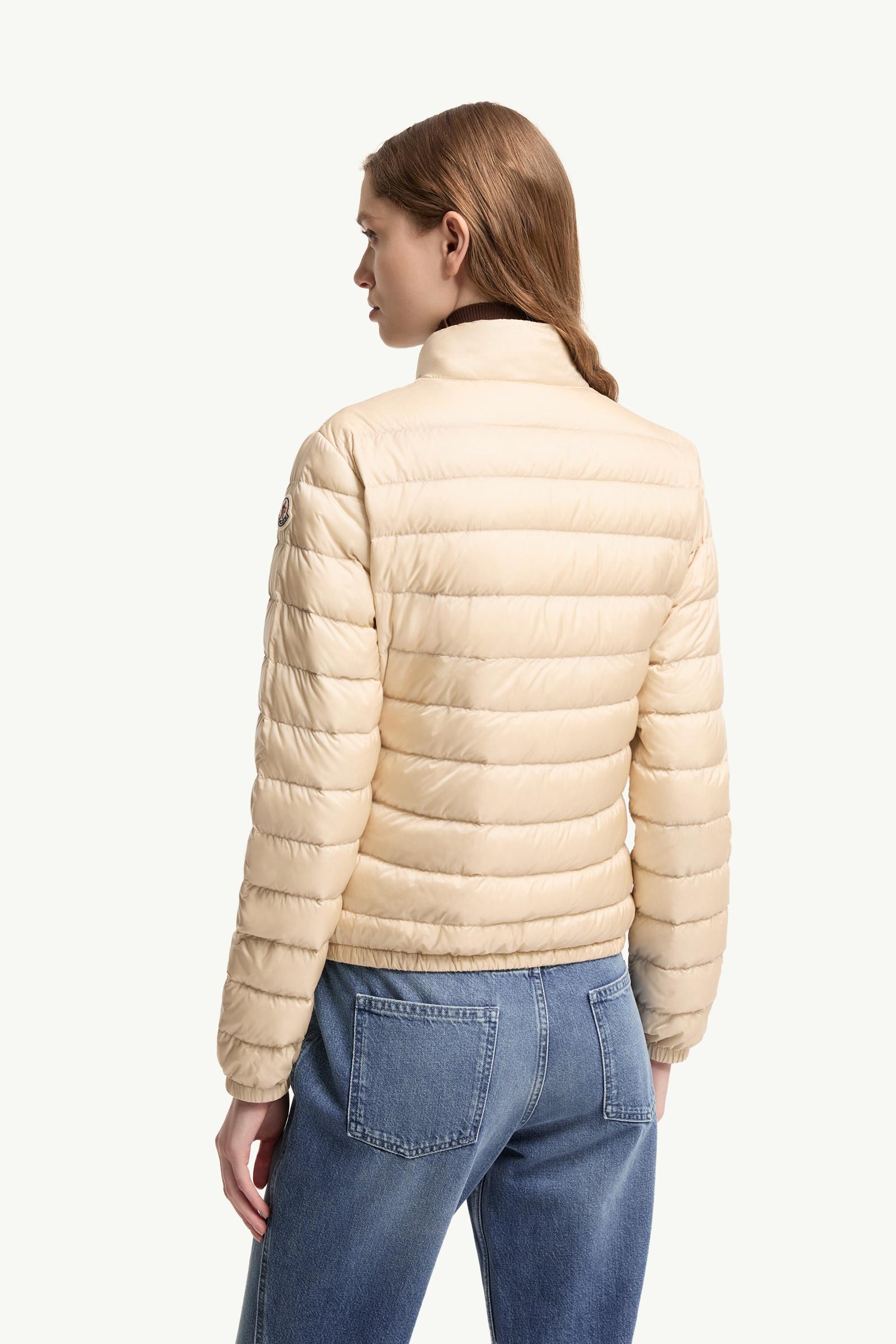Light Beige Lans Packable Short Down Jacket - Lightweight Down