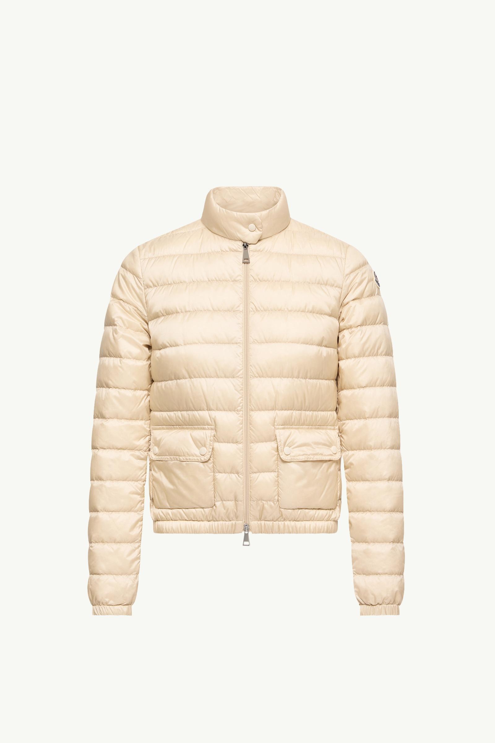 Light Beige Lans Packable Short Down Jacket - Lightweight Down