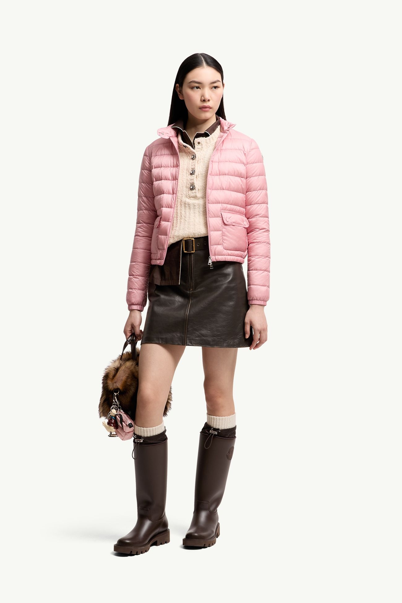 Lans短身羽絨外套 女士 玫瑰粉紅色 Moncler 0