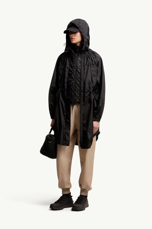Parka longue Expression en toile Femmes Noir Moncler 0