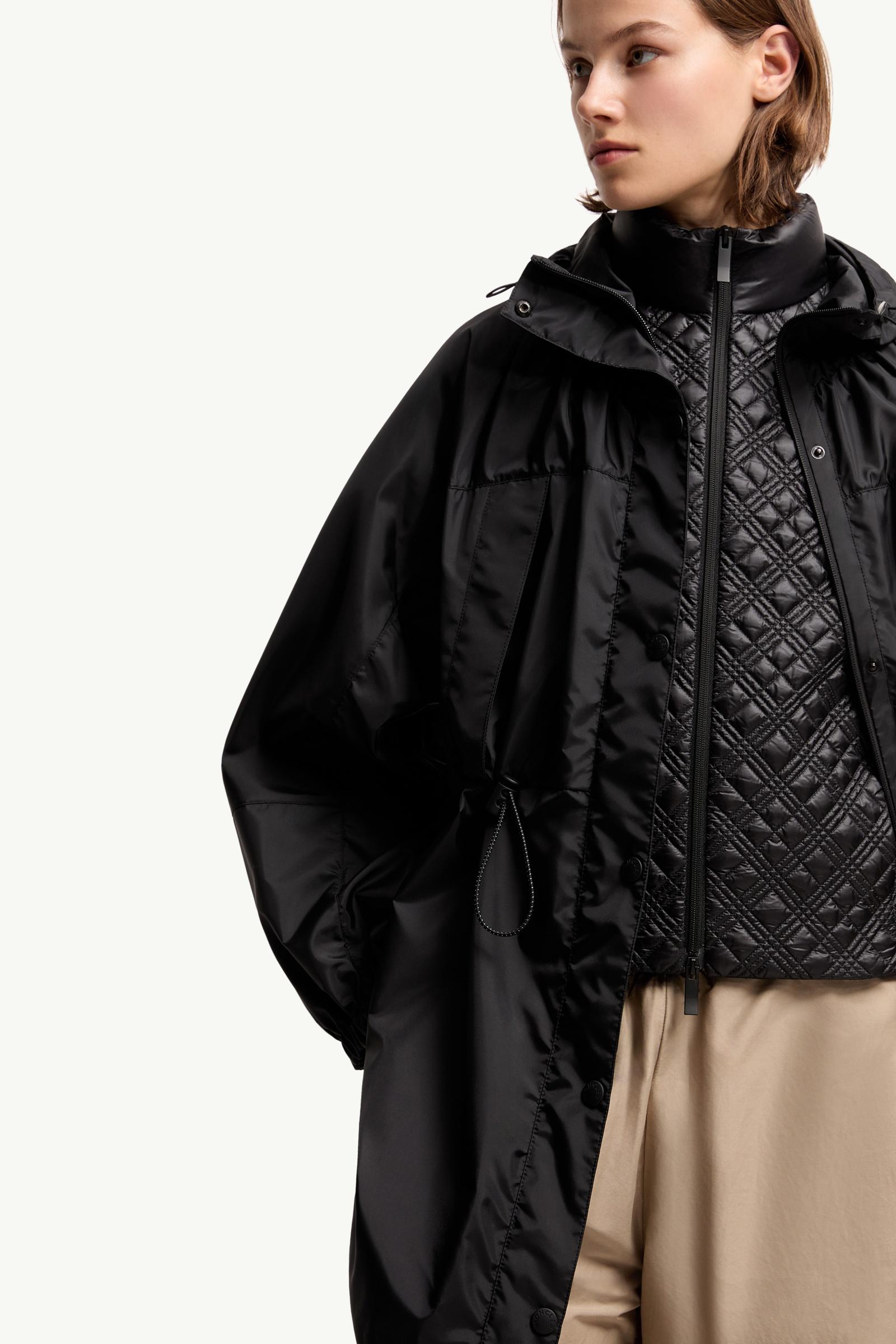 Black Expression Canvas Long Parka - Long Jackets & Parka for
