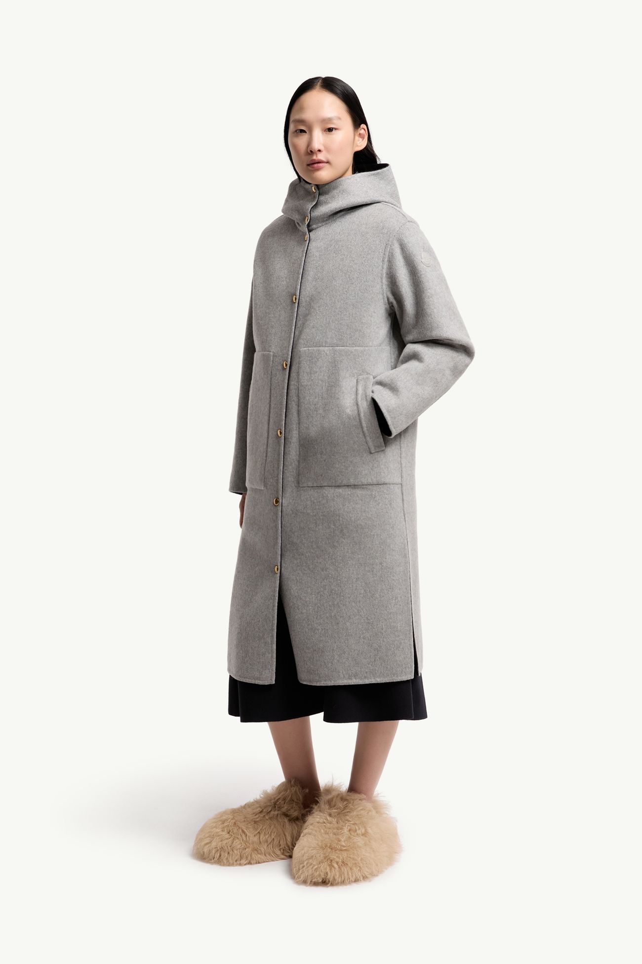 Plumífero con capucha de mezcla de lana y cachemira 3 en 1 Anthrene Mujer Azul marino Moncler 5