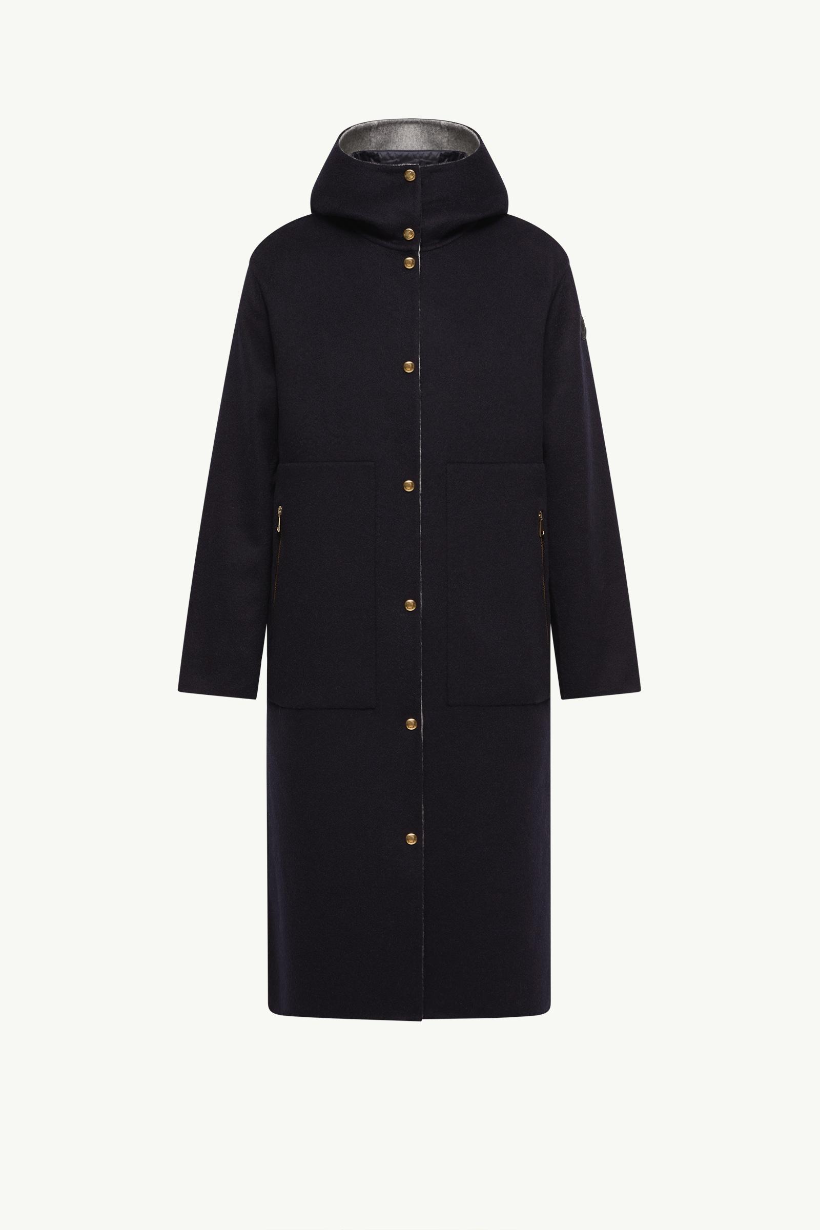 Navy Blue Anthrene 3-in-1 Wool & Cashmere Blend Hooded Down Jacket