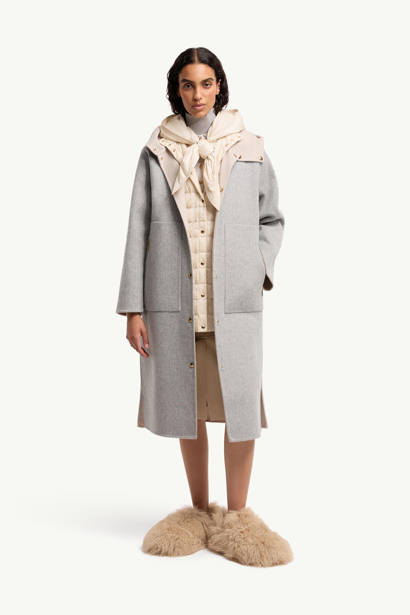 Grey Anthrene 3-in-1 Wool & Cashmere Blend Hooded Down Jacket