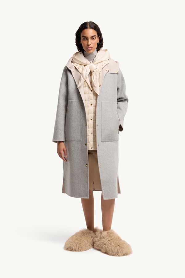 Anthrene女士三合一羊毛和山羊绒混纺连帽羽绒夹克外套 女士 灰色 Moncler 0