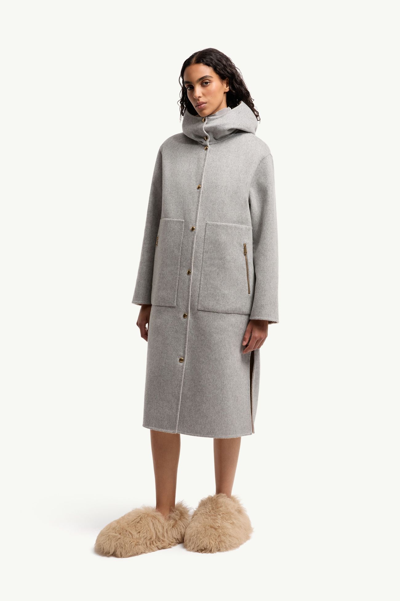 Anthrene三合一羊毛羊絨混紡連帽羽絨外套 女士 灰色 Moncler 3