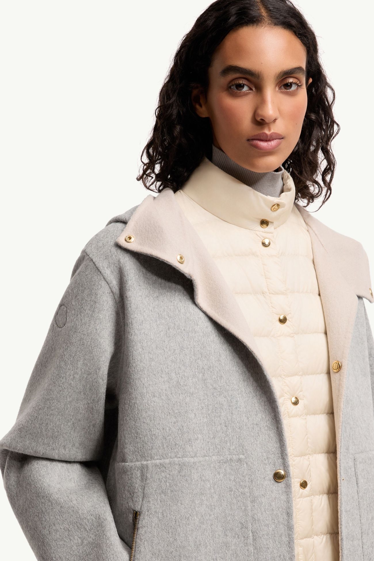 Anthrene女士三合一羊毛和山羊绒混纺连帽羽绒夹克外套 女士 灰色 Moncler 8
