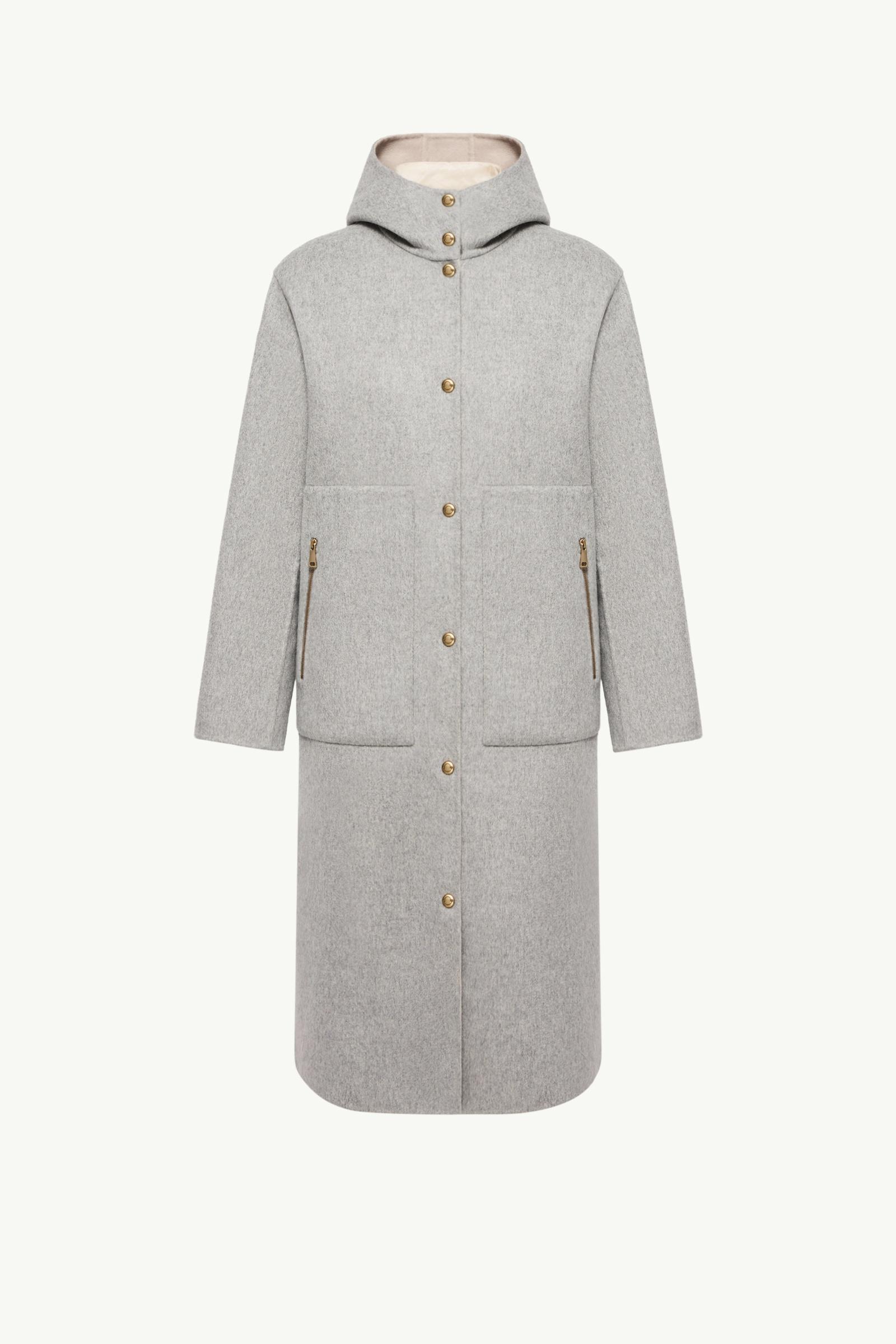 Grey Anthrene 3-in-1 Wool & Cashmere Blend Hooded Down Jacket