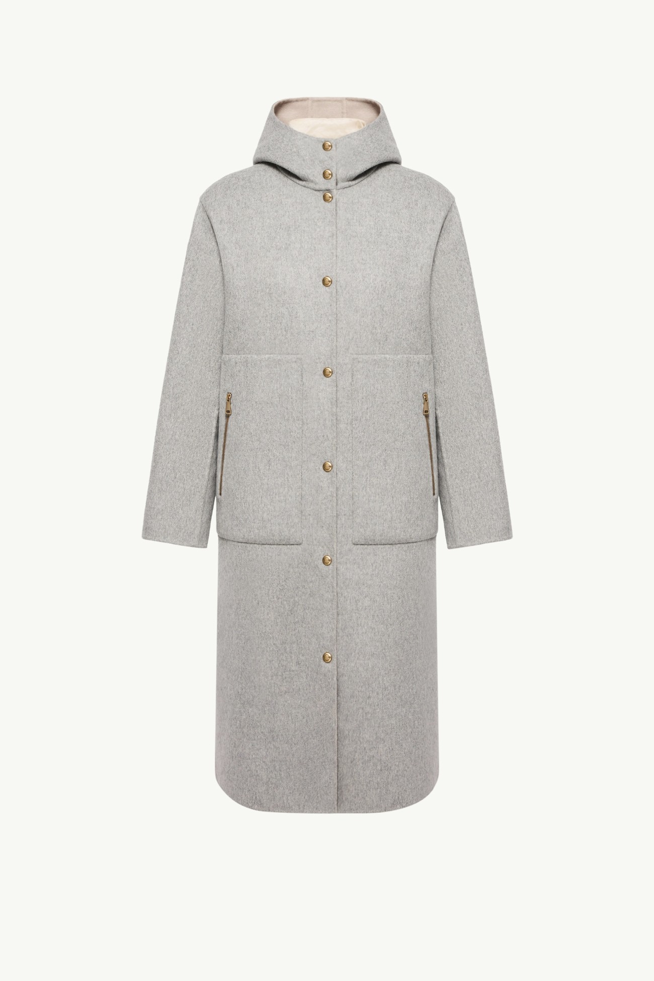 Piumino con cappuccio in misto lana e cashmere 3 in 1 Anthrene Donna Grigio Moncler 2
