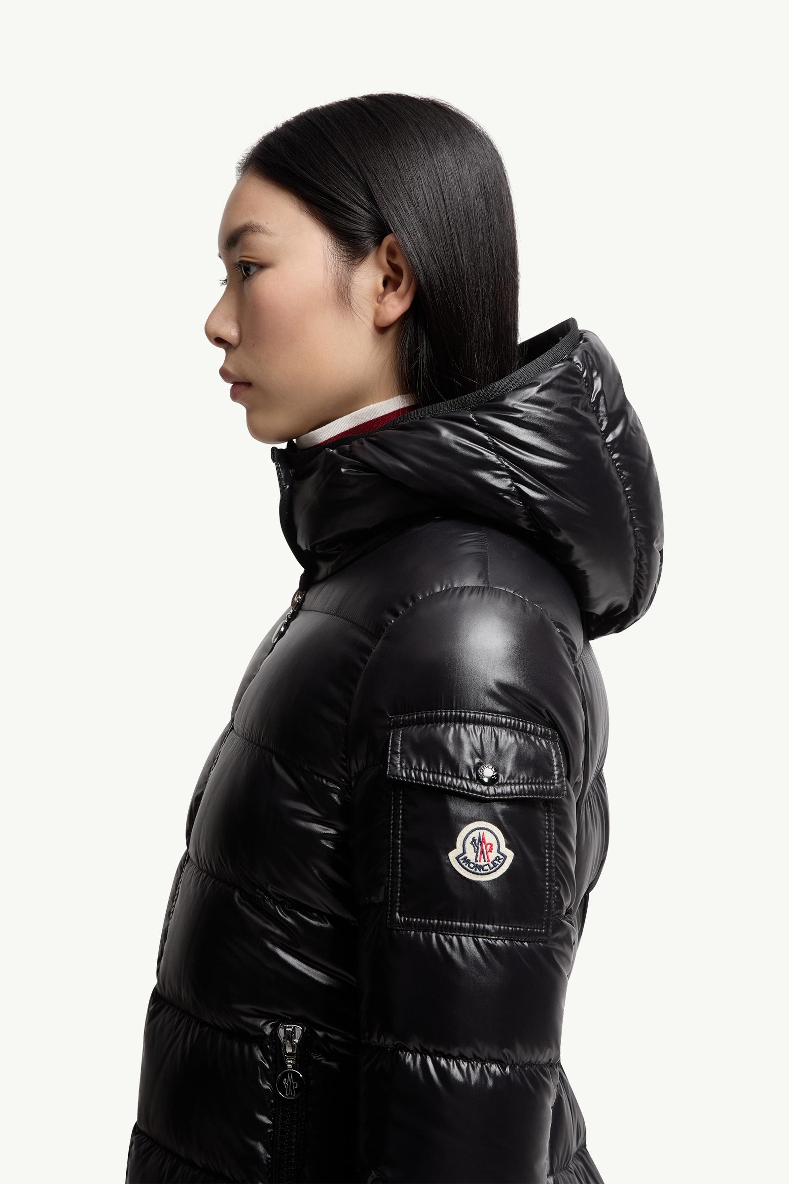 Black Courcelles Hooded Mid-Length Down Jacket - Long Jackets