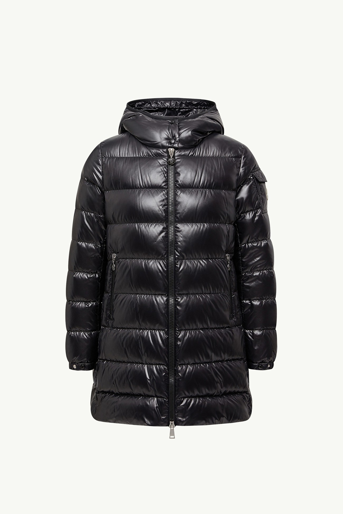 Courcelles Hooded Mid-Length Down Jacket Women Black Moncler 2