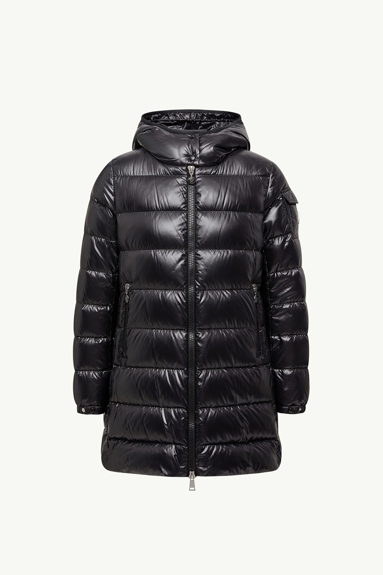 Courcelles Hooded Mid-Length Down Jacket Women Black Moncler 2
